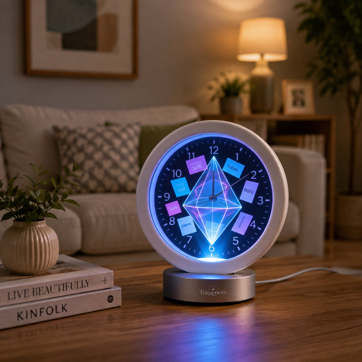 Torgenera Holographic Projection Smart Clock Lamp
